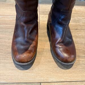 UGG Women 1006038 Brown Leather Round Toe Back Zip Knee High Riding Boots SZ 8